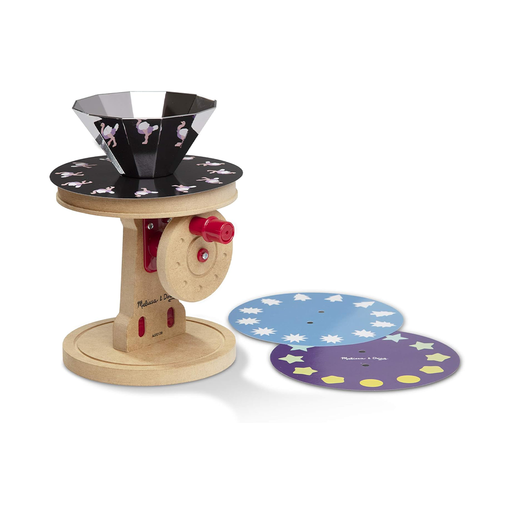 wooden optical illusion device