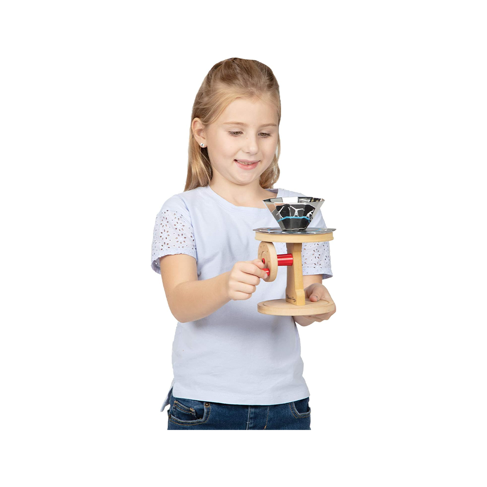 wooden optical illusion device