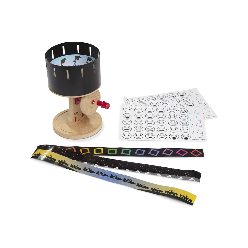 wooden optical illusion device